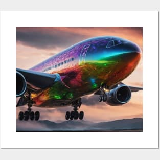 Landing Jetliner - Artistic fuselage Posters and Art